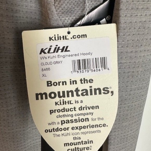 Women’s Kuhl Engineered Cloud Gray Hoody Size XL - Picture 2 of 3
